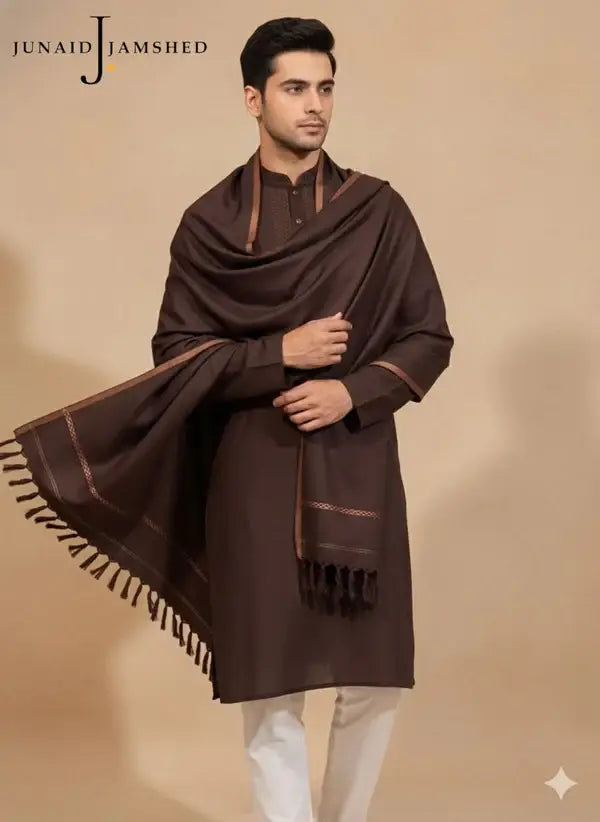 1 Pc Men's Wool Plain Shawl