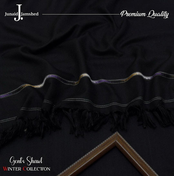 Black Wool Embroidered Gent's Shawl Winter Collection