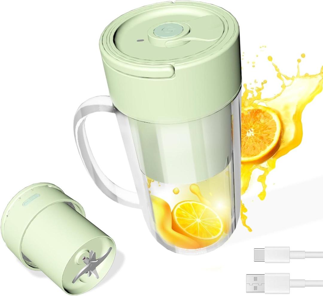 Portable Juice Cup with USB Rechargeable & Mint Green Design