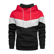 Men Color-Blocked Hoodie Navy Gray White Autumn