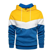 Men Color-Blocked Hoodie Navy Gray White Autumn