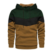 Men Color-Blocked Hoodie Navy Gray White Autumn
