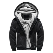 Men's Hooded Fleece Jacket Navy Gray Winter Warm