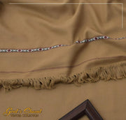 Men's Wool Shawl Brown Embroidered Winter Warm