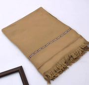 Men's Wool Shawl Brown Embroidered Winter Warm