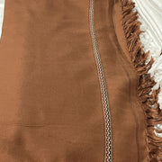 Brown Wool Embroidered Shawl for Men, 3 Yard, Warm & Elegant