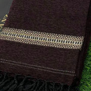 Men's Velvet Shawl Maroon Geometric Border Winter