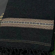 Men Velvet Shawl Black Geometric Winter Warm