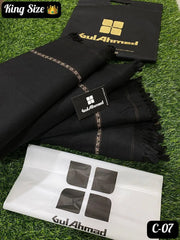 Men Wool Plain Black Shawl 3 Yards Winter Warm