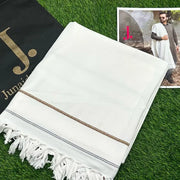 1 Pc Men's Wool Plain Shawl ( White )