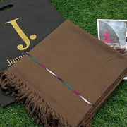 1 Pc Men's Wool Plain Shawl ( Brown )