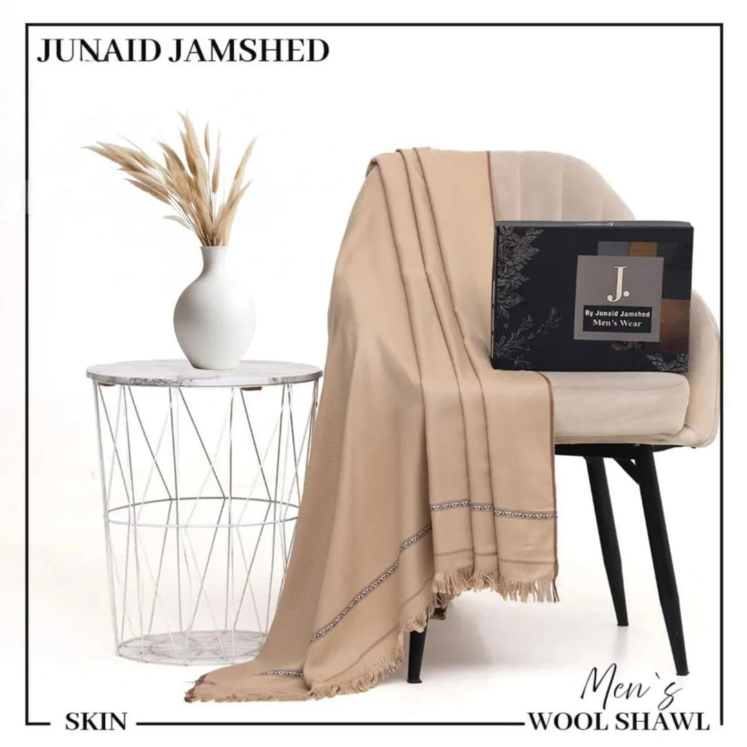 Men's Beige Pashmina Wool Shawl 2.5 Gazz