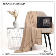 Junaid Jamshed Men's Wool Shawl Skin Beige Pashmina
