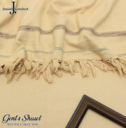 Junaid Jamshed Men's Wool Shawl Skin Beige Pashmina