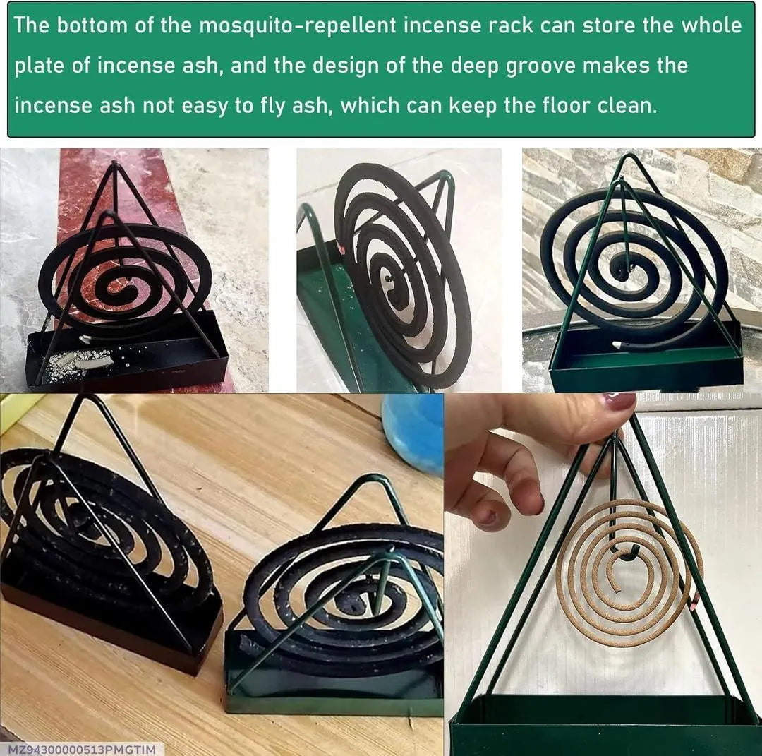 Mosquito Coil Stand Black ABS Plastic Deep Groove